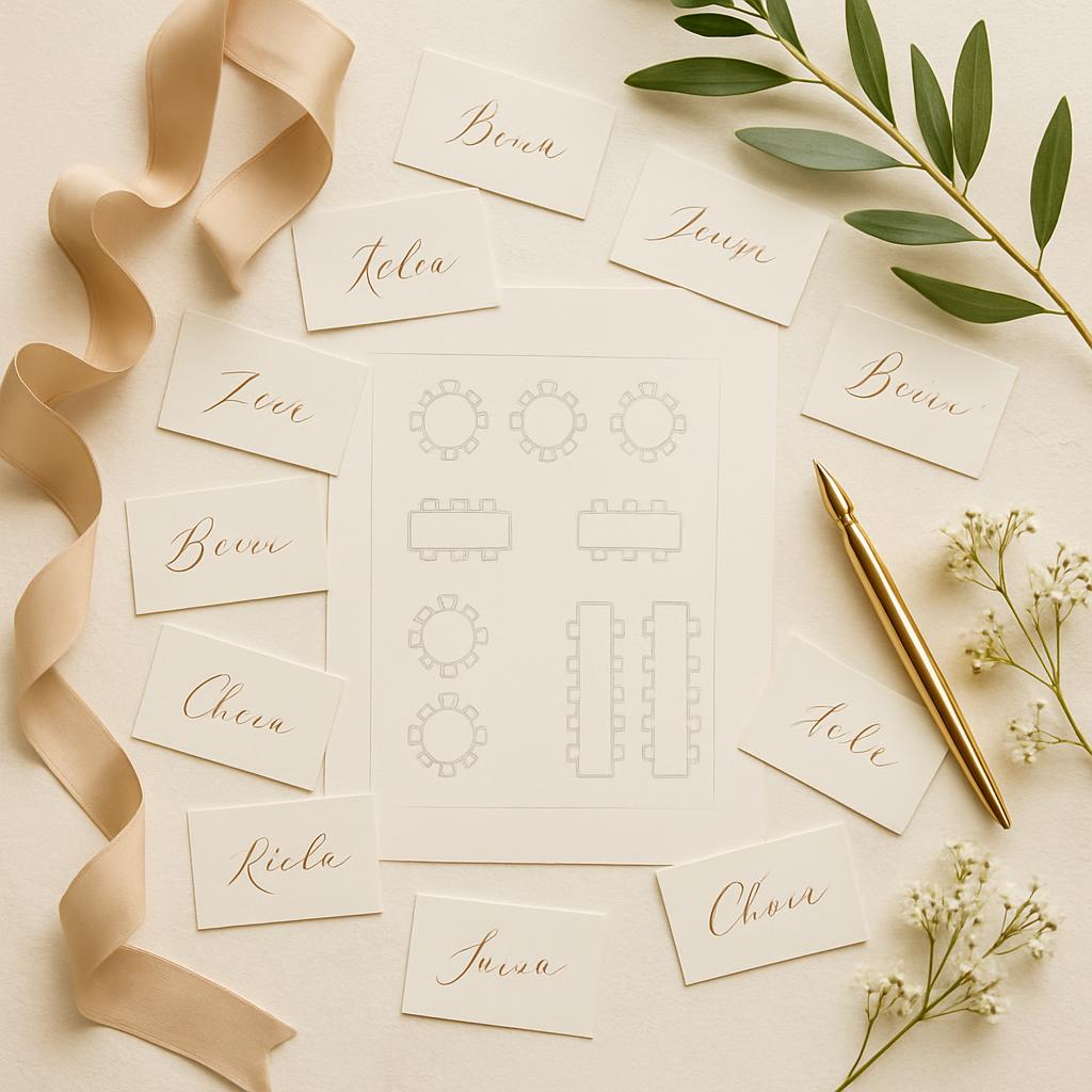 Plan de table de mariage élégant et organisé